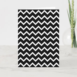 Cartão Padrão de Zig Zag preto e branco.