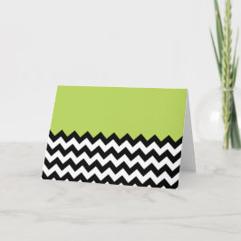 Cartão Padrão de ziguezague preto e branco, Chevron, verd