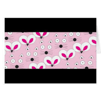 Cartão Padrão do rato de gato rosa