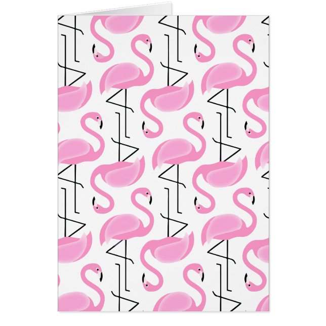 Cartão Padrão Flamingo Moderno Rosa Tropical Girly Simple (Frente)