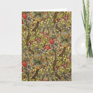 Cartão Padrão Floral Antigo Lírio Dourado de William Morr