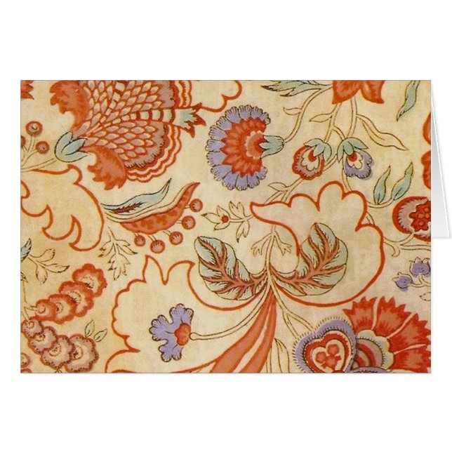 Cartão Padrão Floral Antiquado Chintz Paisley (Frente Horizontal)