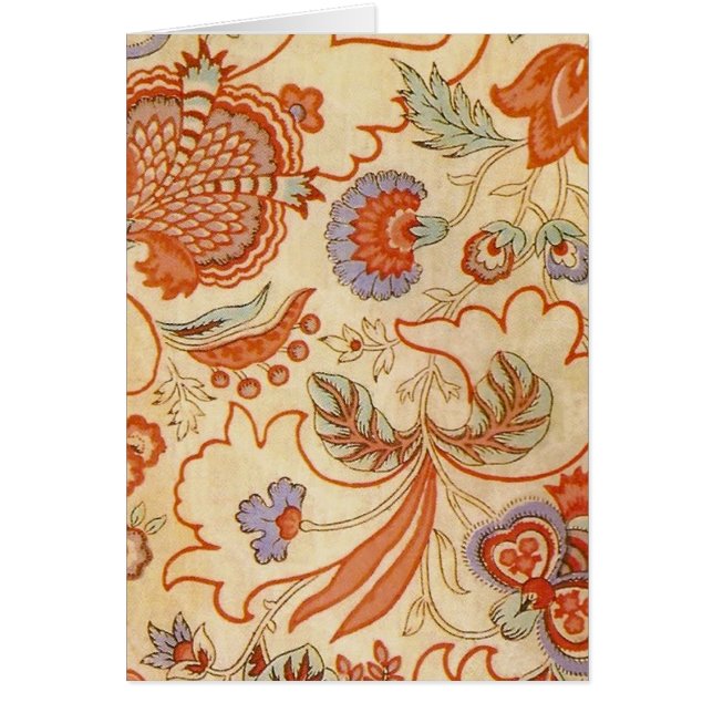 Cartão Padrão Floral Antiquado Chintz Paisley (Frente)