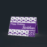Cartão Padrão Floral design Purple Birthday<br><div class="desc">Cartão de Aniversário Púrpura design de Padrão Floral. Um cartão de aniversário personalizado,  Personalizar nome,  idade e saudações.</div>