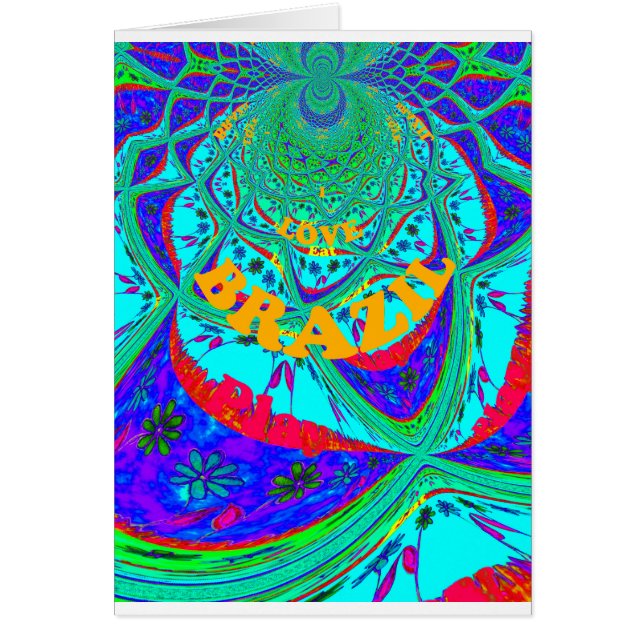 Cartão Padrão Floral Vibrante: Um Tributo Brasileiro. (Frente)