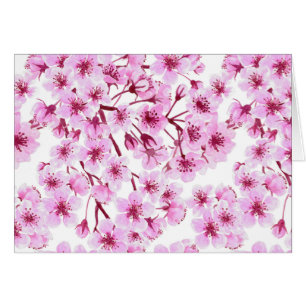 Cartão Padrão florescente de cereja