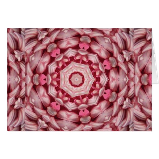 Cartão Padrão Fractal de Abstrato rosa (Frente Horizontal)