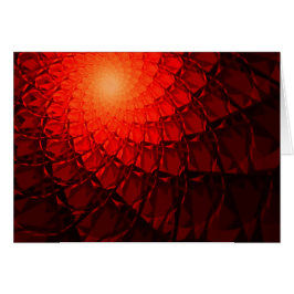 Cartão Padrão Fractal Vermelho