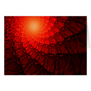 Cartão Padrão Fractal Vermelho
