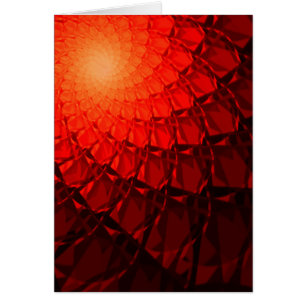 Cartão Padrão Fractal Vermelho