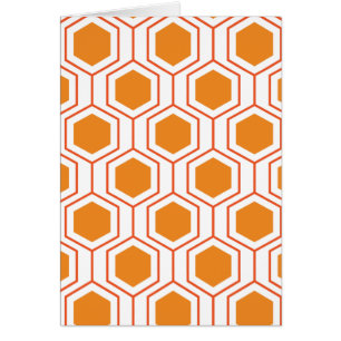 Cartão Padrão geométrico abstrato de hexágono em laranja 