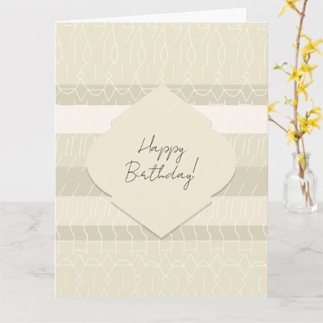 Cartão Padrão Geométrico do Porco Esmagado (Flor Amarela)