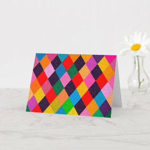 Cartão Padrão HARLEQUIM DE MARDI GRAS Coloridos Rhombi C