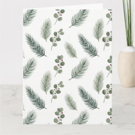 Cartão Padrão Minimalista de Pinheiro de Natal, Estilo Es