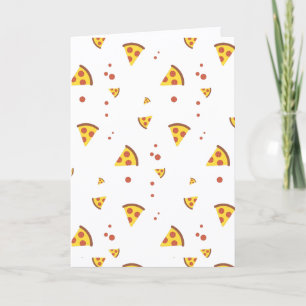 Cartão Padrão Minimalista de Pizza de Pepperoni Retro Eng