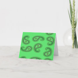 Cartão Padrão paisley decorativo em verde