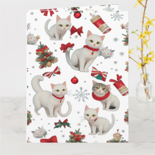 Cartão Padrão perfeito para gatos Vibes de Natal