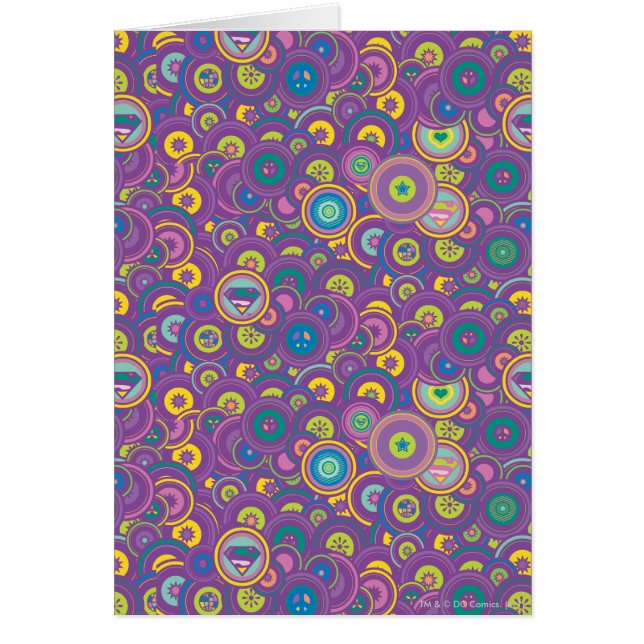 Cartão Padrão Roxo do Círculo Supergirl (Frente)