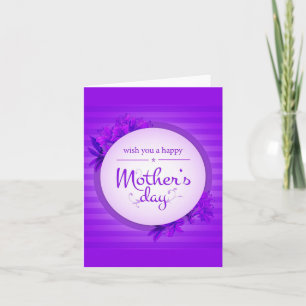 Cartão Padrão roxo do dia das mães