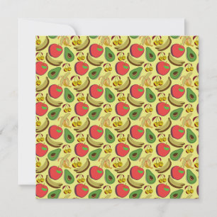 Cartão Padrão sem costura de fruta tropical colorida