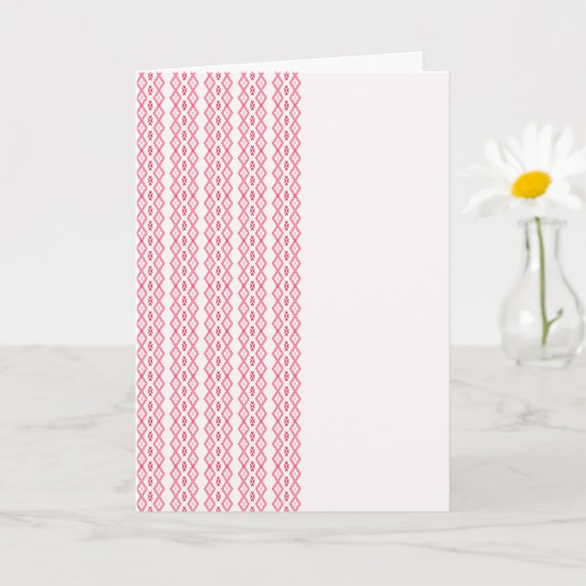 Cartão Padrão Tilet | Desenho Geométrico Rosa (Planta pequena)