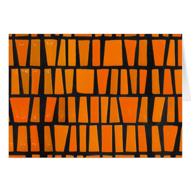 Cartão Padrão tribal africano laranja e preto (Frente Horizontal)