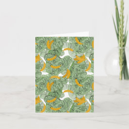 Cartão Padrão tropical moderno de banana verde