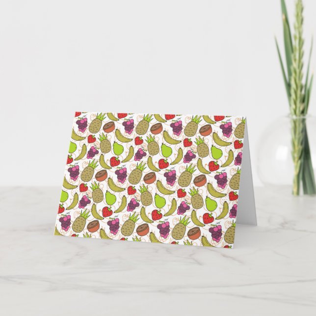Cartão padrão uniforme de fruta | Padrão da superfície da (Frente)