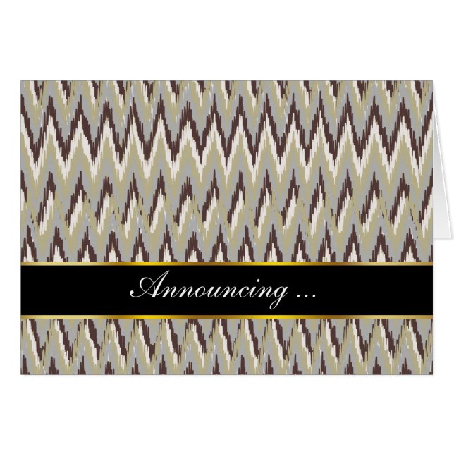 Cartão Padrão ZigZag do Café e Sage (Frente Horizontal)