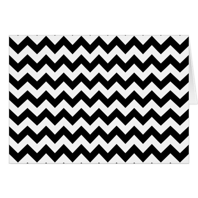 Cartão Padrão Zigzag preto e branco, padrão Chevron (Frente Horizontal)