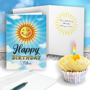 Cartão Padre Birthday Yellow Smiling Sun Card