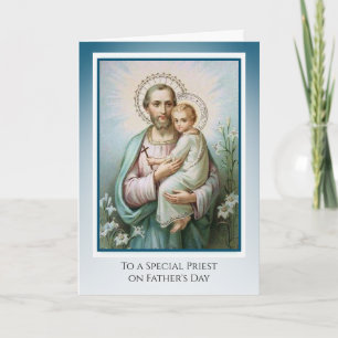 Cartão Padre Católico São José Dia dos Pais Jesus