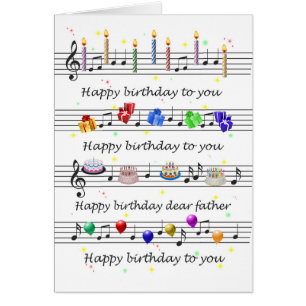 Cartão Padre Funny Happy Birthday Music