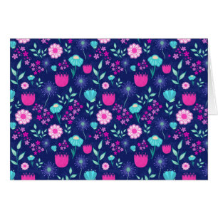 Cartão Padrões florais bonitos
