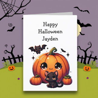 Cartão Página de Coloração de Abóbora do Halloween Infant