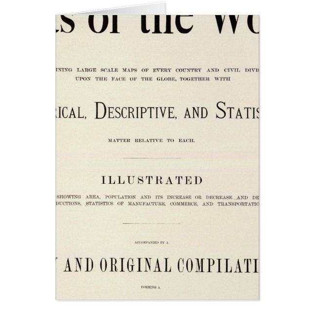 Cartão Página de Título do Atlas Indexado (Frente)