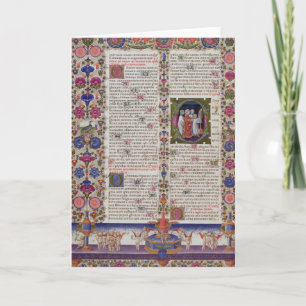 Cartão Página iluminada do Livro de Salmos