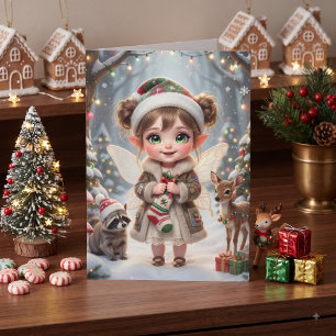 Cartão Página para Colorir com Tema Floresta e Menina Fof