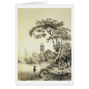 Cartão Pagoda no Canal de Macau-Cantão, placa 21 de