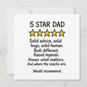 Cartão Pai 5 Estrelas