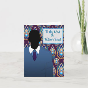 Cartão Pai Afro-Americano Dia dos Pais Terno & Gravata