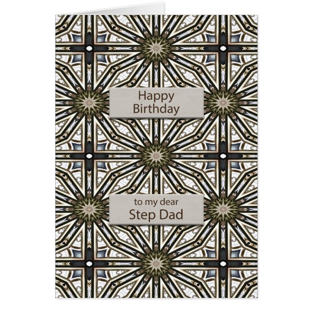 Cartão Pai Aniversário Abstrato Mandala Design (Frente)