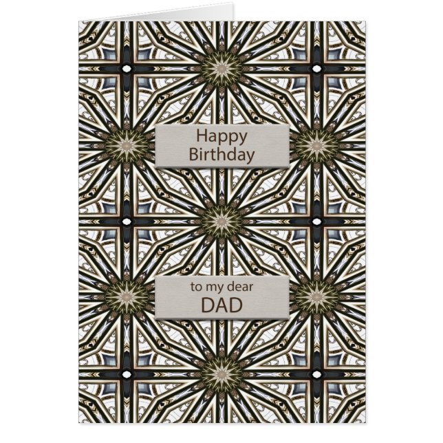 Cartão Pai Aniversário Abstrato Mandala Design (Frente)