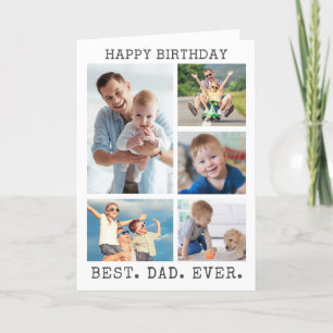 Cartão Pai Aniversário MELHOR PAI NUNCA 5 Colagem de Foto