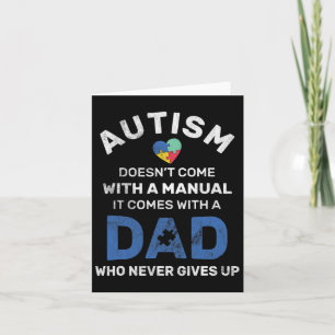 Cartão Pai Autismo De Mens Nunca Desiste Da Consciência D