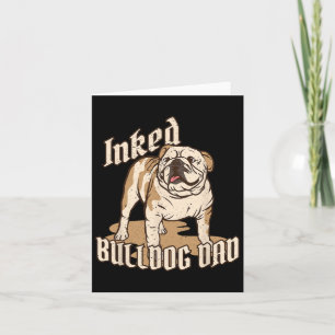 Cartão Pai Bulldog Tatuado de Raça Dito Dono de Cachorro