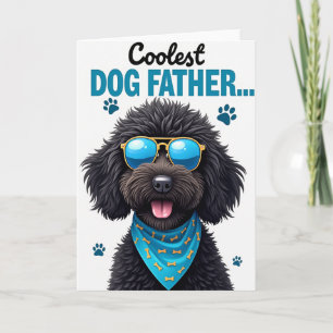 Cartão Pai Cachorro Legal Impressões da Pata Azul Celeste