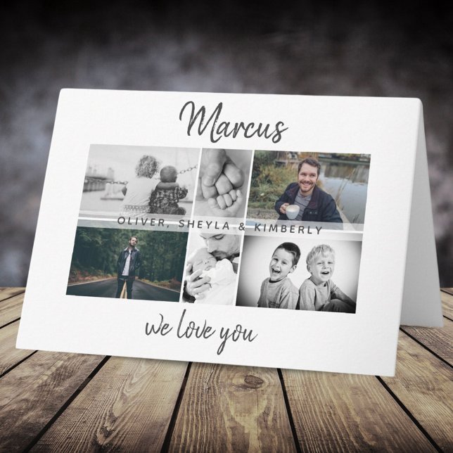 Cartão Pai com Crianças e Família Papai Foto Colagem (Criador carregado)