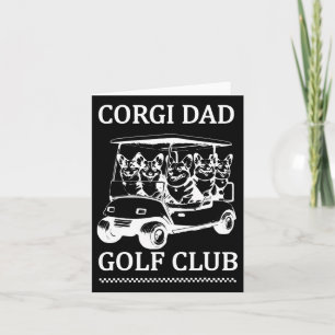 Cartão Pai Corgi Retro Taco de Golfe Cachorro Fofo Jogand