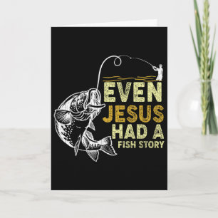 Cartão Pai Cristão Vintage Pescaria Mesmo Jesus Tinha Uma